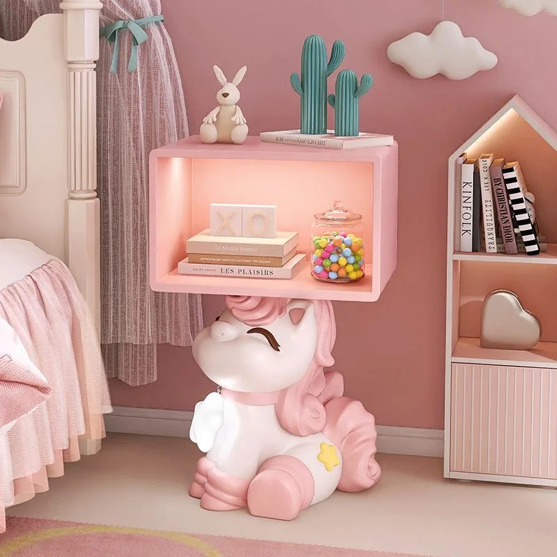 Pink Cartoon Horse Nightstand