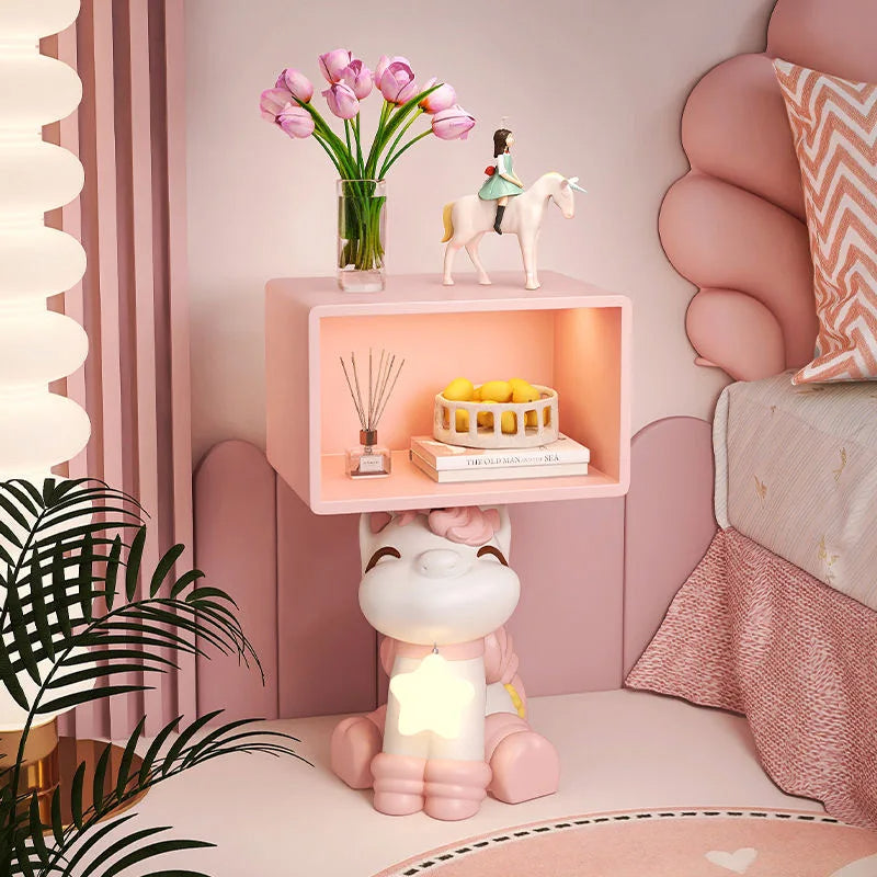 Pink Cartoon Horse Nightstand